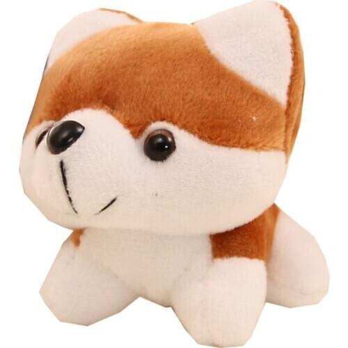 10PCS 10cm Husky Bag Decoration High Dog Plush Mini Pendant Keychain Doll Ring Soft Toy