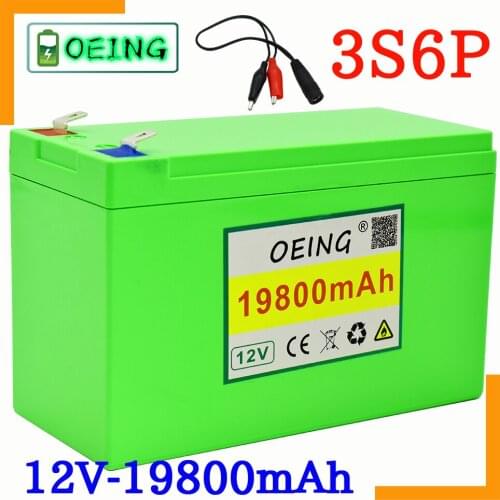 100% high quality 12V 30Ah 18650 lithium battery pack 3S6P built-in high current 20A BMS for sprayers, electric vehicle batterie
