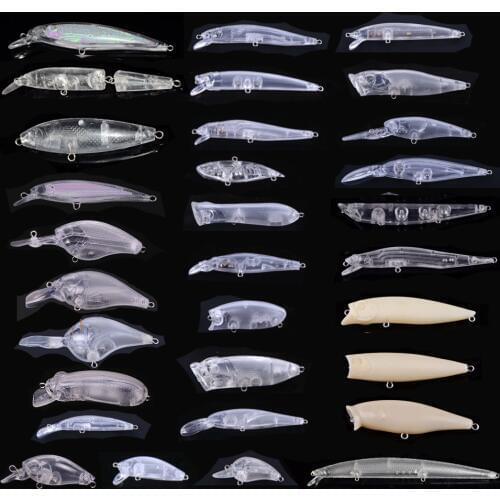 20Pcs Kinds of Blank Crankbait Unpainted Hard Bait Fishing Lure Bodies Tackle Minnow Lure 3g 4g 6g 7g 9g 11g 15g Wobblers