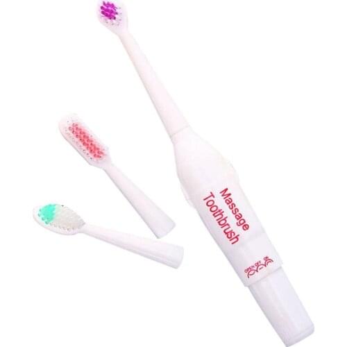 50% Hot Sale Electric Battery Operated Rotating Toothbrush 3 Brush Heads Oral Hygienes Health