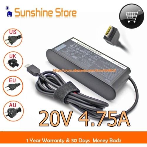 Genuine For Lenovo ADLX95YCC3A 02DL132 SA10R16878 Ac Adapter 20v 4.75A 4.5A Type C For MSI ADP-90FE D For Prestige 14 15 Seires