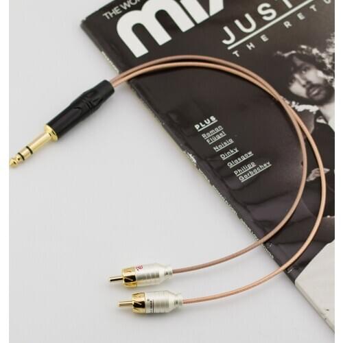 Hifi 6.35mm to 2RCA Jack Cable Male to Male Stereo Cable Gold Plated AUX Audio Cable For Music Amplifier Line