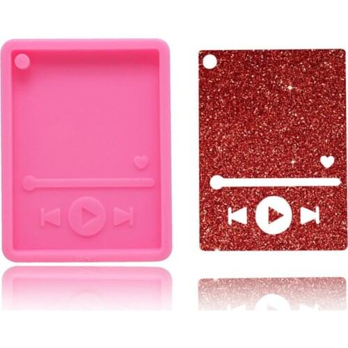 Handmade Music Mp3 Keychain Silicone Mold Musical Lovers Mp3 Player Pendant Polymer Clay Epoxy Resin Jewelry Making Tool