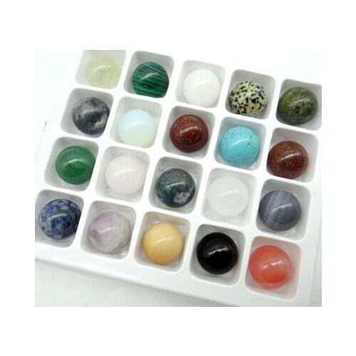 Natural stone Ball Turquoises Quartz crystal aventurine Opal charms pendant for diy Jewelry making necklace Accessories 20 pcs