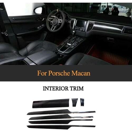 Carbon Fiber Car Interior Trim Decorative Sticker For Porsche Macan 2014 2015 2016 Moulding Trim Cover RHD Only