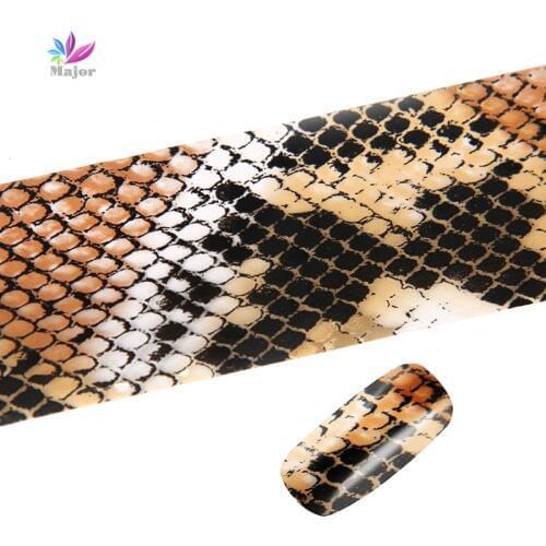 120m*4cm/roll Nail Foils Classic Snake Skin Pattern Nail Art Transfer Foils Laser Stickers Adhesive Nail Polish Accessories