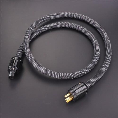 Hi-End 4 Square OFC US/EU Plug AC Power Cable Stardard Power Plug HIFI Audio Power Cable For CD Amplifier Amp