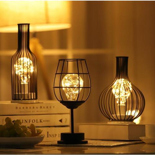 Retro Classic Iron Art LED Table Lamp Reading Lamp Night Light Bedroom Bedside Lamp Desk Lighting Living Room Home Decoration
