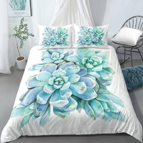 3D Anime cartoon Printed Pillowcases Bedding Set Queen King Size Dropshipping Boy gift Bohemian Blue style Botany NO20