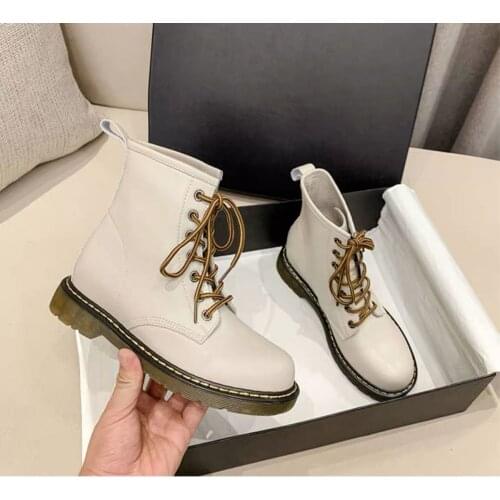 Leather Womens Ankle Motorcycle Boots Vintage Retro Side Chunky High Heels Winter Snow Boots Shoes Woman