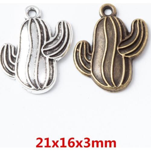 50 pieces of retro metal zinc alloy cactus pendant pendant for DIY handmade jewelry necklace making 6698