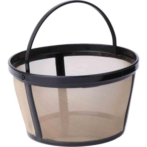 Reusable 10-12 Cup Coffee Filter Basket-style Permanent Metal Mesh Tool BPA Free