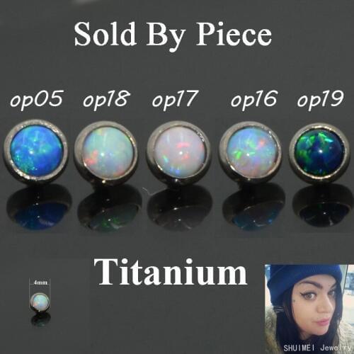 Fashion 1PC Titanium G23 Micro Dermal Anchor Top Piercing Assorted Opal Colors Skin Surface Diver Piercing Body Jewelry 16gx4mm