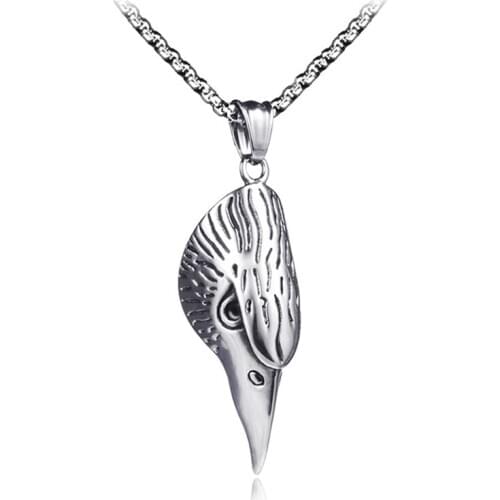 Fashion Charm 316L Stainless Steel Eagle Head Pendant Necklace for Men Male High Quality Punk Hawk Gothic Pendant Jewelry LN3003