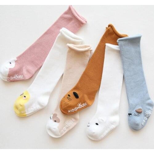 Newborn Baby Socks Autumn/Winter Non-slip Toddler Socks Cartoon Leg Warmers For 0-3 Years Old Baby Kids Loose Mouth Floor Socks