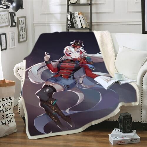 3D Animation Printed Lamb Wool Blanket Sherpa Blankets Sofa Couch Hiking Picnic Quilt Cover Bedding Throw Fleece Blanket On Bed