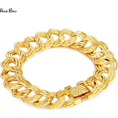 Wholesale 18K Gold Vietnam Sand Gold Bracelet Classic Mens Bracelet Wedding Banquet Jewelry Fashion Charm Bracelet