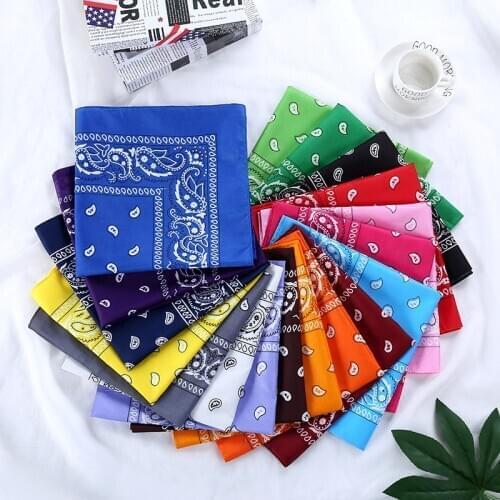 Bandana Kerchief Unisex Hip Hop Black Paisley Neck Scarf Sports Headwear Wrist Wraps Head Square Scarves Print Handkerchief