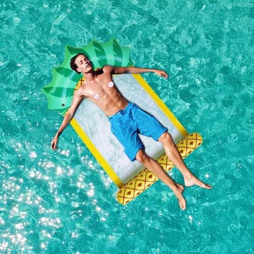 Pineapple Floating Net Bed Water Hammock Lounger Inflatable Chair Swimming Pool Foldable Bed Summer Beach Party Water Toys