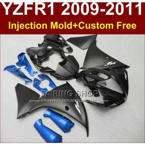 Flat black Motorcycle parts for YAMAHA fairings YZF-R1 09 10 11 12 bodywork YZF1000 YZF R1 2009 2010 2011 R1