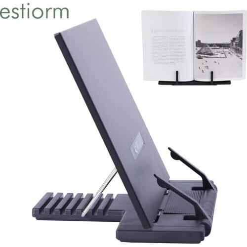 Book Stand,Adjustable Foldable Book Holder with Page Paper Clip,Desk Reading Rest Bookstand,Textbooks Cookbook Recipe Book Stand