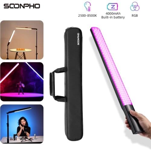 SOONPHO P20II Handheld 2500K-8500K Built-in battery RGB CRI95+ Ice Stick Rod-shaped LED Video Light Wand for Photographic
