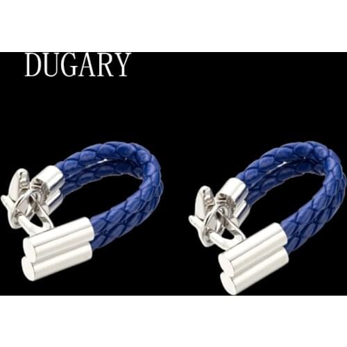 DUGARY Luxury shirt cufflinks for mens Brand cuff buttons cuff links High Quality Belt blue abotoaduras Jewelry gemelos