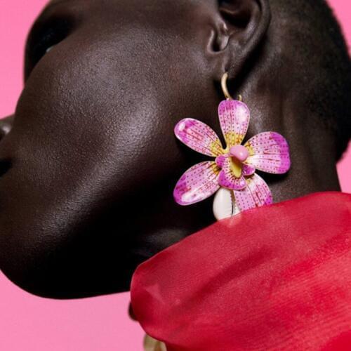 2020 New Coming ZA Floral Drop Earrings Painting Shell Pendants Dangle Earrings Exaggerated aretes de mujer ET1121
