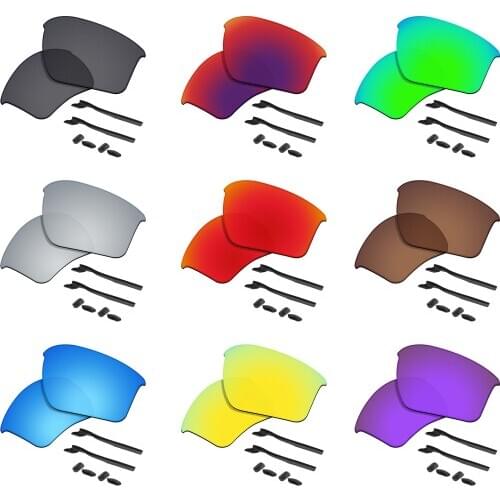 SmartVLT Performance Polarized Replacement Lenses and Rubber Black Kit for Oakley Half Jacket 2.0 XL Sunglasses - Multiple Opts