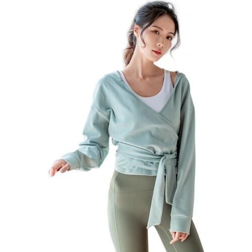 Sportswear Designed Specifically For Yoga Jackets Womens Spring Autumn Personality New Style Tops Comes With Belt Workout Coat