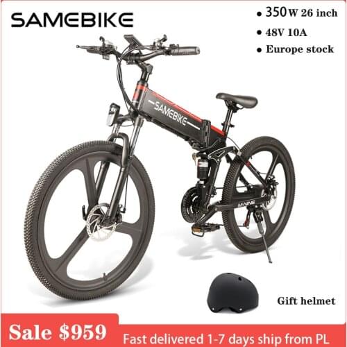 Samebike LO26 26 inch Folding Smart Moped Electric Bike Power Assist Electric 48V 350W Motor 10.4Ah E-Bike for Outdoor Travel