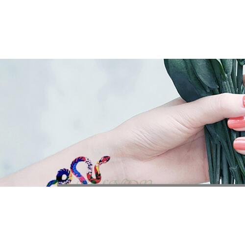 Waterproof Temporary Tattoo Stickers Snake fake Tatto Flash Tatoo Tatouage Body Art Hand Back Foot Arm for Girl Women Men