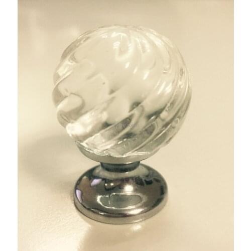 10pcs lot 25mm spiral Shape Crystal Glass Knobs Cupboard Pulls Drawer Knobs Kitchen Cabinet Handles Furniture Handle