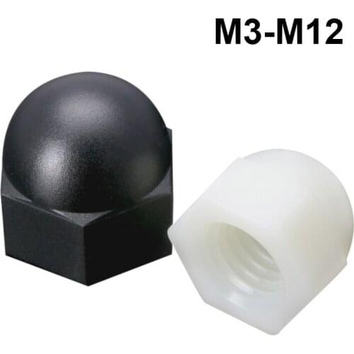 2/5/10 Pcs Nylon/Plastic Cap Nuts Nylon Acorn Nuts M3 -M12 Black/White