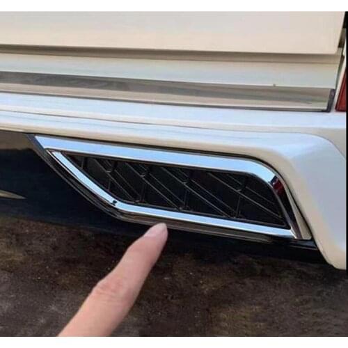Car Rear Bumper Tail Exhaust Cover Trim For Lexus LX 570 LX570 2016 2017 2018 2019 2020 3D Car Rear Tail Bumper Sticker 2pcs