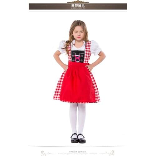 2018 Oktoberfest Heidi German Children Beer Maid Costume Bavarian Dirndl Dress Kids Costume dress