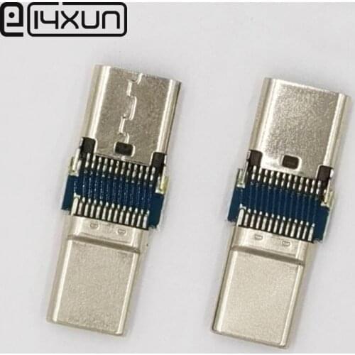 4pcs USB 3.1 Type C Connector 24Pin Male Plug to Female jack Nickel Plated Extension Cord Testing Line DIY Adapter