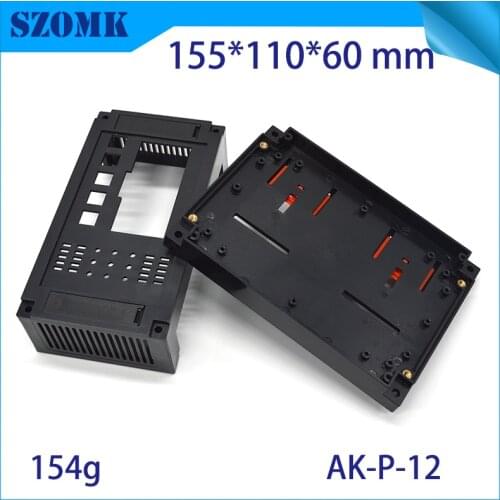 4 pieces, diy electronic shell case abs control enclosure plastic housing project enclosure din rail box 155*110*60mm