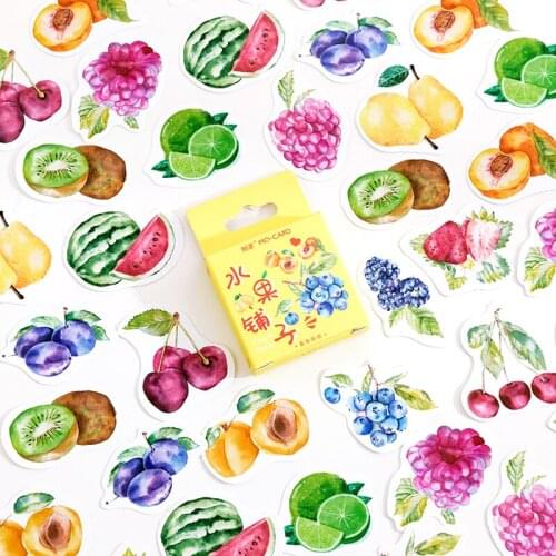 46 pcs/box Fruit shop Stationery Sticker Scrapbooking Planner Journal Diary Decorative Label Boys Girls Kids Diy Craft Stickers