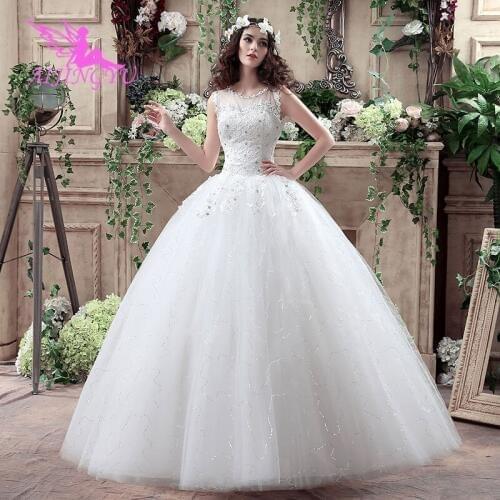 AIJINGYU 2021 ivory new hot selling cheap ball gown lace up back formal bride dresses wedding dress WK211