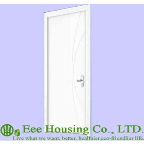 40mm thickness White Timber veneer door for apartment, Swing type door, inward & outward opening entry door, MDF Timber door