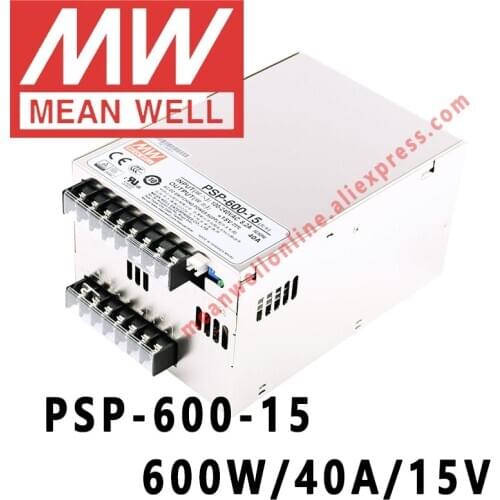 Mean Well PSP-600-15 meanwell 15V DC 40A 600W with PFC and Parallel Function Power Supply online store