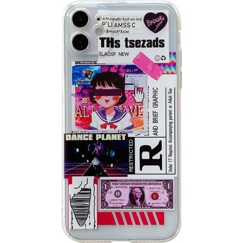 Japanese Anime High School Girl Case for iPhone 11 12 Pro Max 8 7 Plus Xr XsMax X Xs SE 2020 12 Color Candy Soft Back Cover