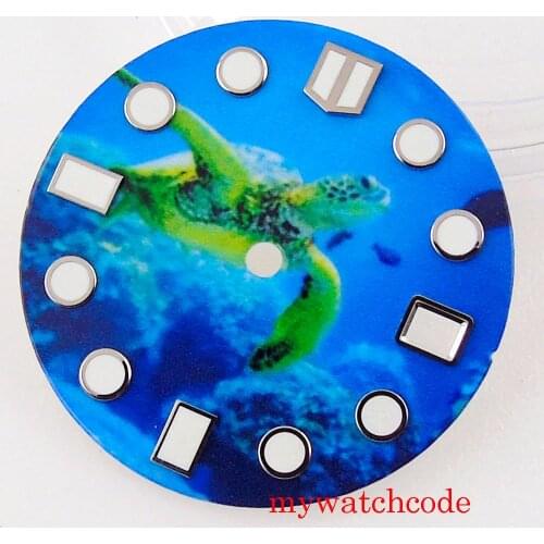 High Quality 28.5mm Sterile Multicolor Watch Dial For NH35A NH36A Luminous Mark Repair Part Accessories Surfing Skeleton Pattern