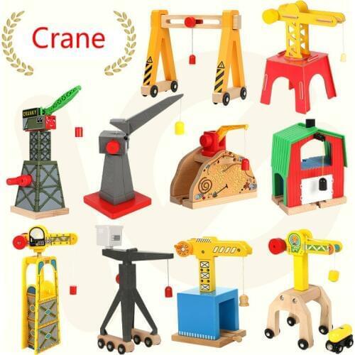 All Kinds of Crane Tender Wooden Magnetic Train Track Railway Accessories Compatibel Thom as Biro Wood Track Educational Toys