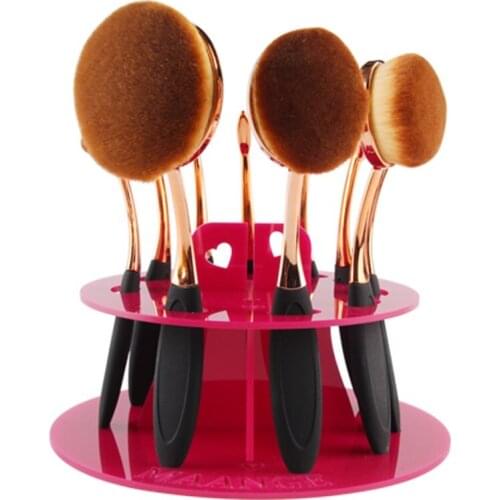DIY Support Display Brushes Case Organizer Rack Cosmetic Kits Professional Round Makeup Acrylic Make Up Brushes Holder