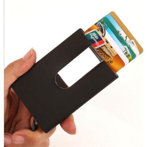 Men Women Slim Carbon Fiber Credit Card Holder RFID Non-scan Metal Wallet Purse Male Carteira Masculina Billetera