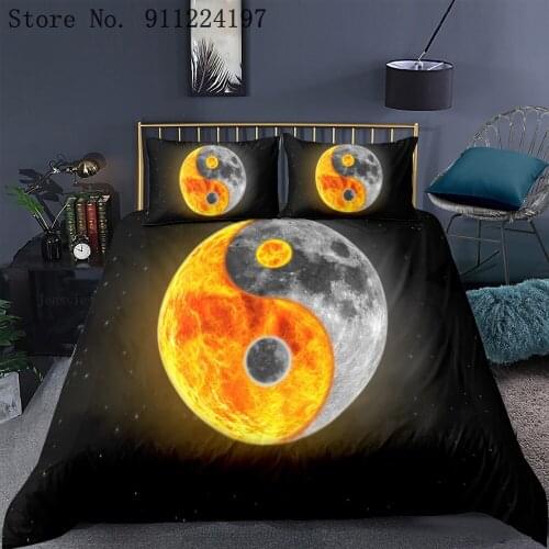 Home Textile Duvet Cover Comforter Bedding Set 3D Yin Yang Taiji Printing Luxury 3pcs Quilt Cover Single Double Queen King Size