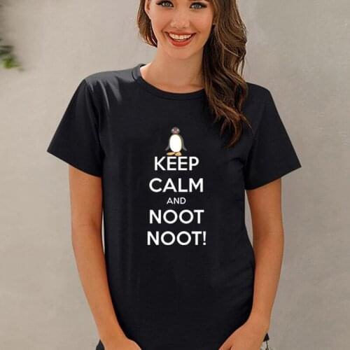 Funny Noot Noot Pingu Cartoon Animal Unisex T Shirt Peace Was Noot An Option Printed Keep Clam Letter Tops Summer Cotton Tee