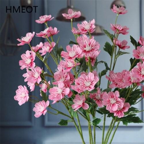 75CM Artificial Flower Gesang Branch Silk Fake Flower Cherry Blossom Wedding Floral Arrangement Materials Room Home Decoration